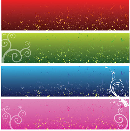free vector 4 Free Vector Floral Background Banners